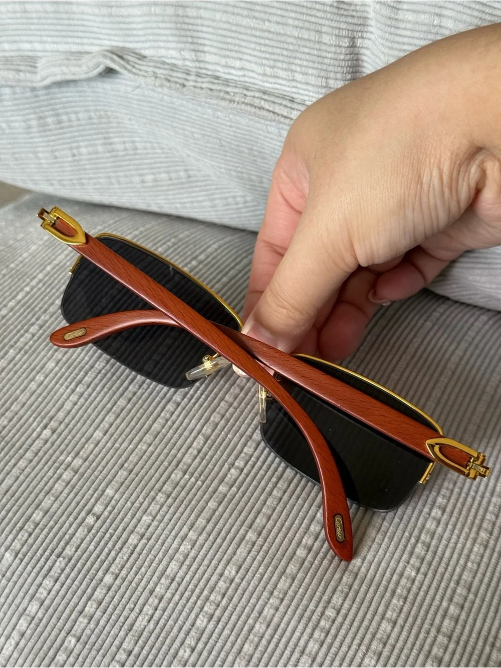 Vintage Cartier Rimless Metal Sunglasses